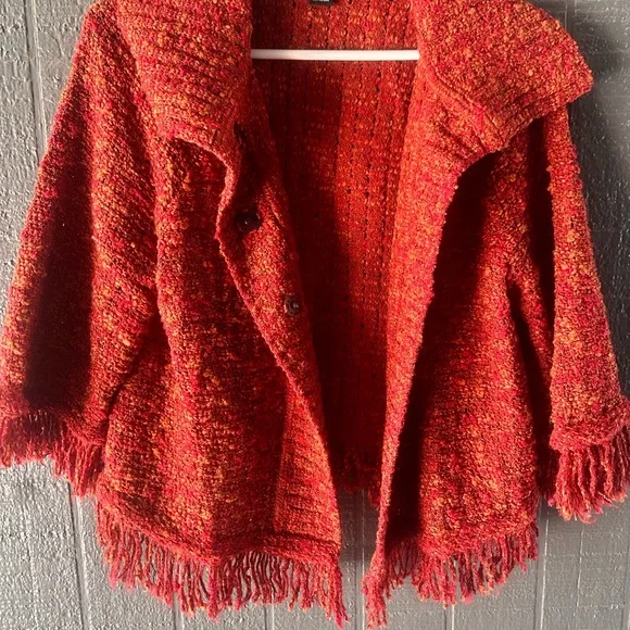 St. John Red Textured Cardigan - Picture 10 of 10